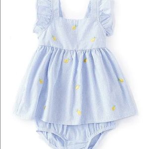Baby Girl Lemon Stripe Seersucker A-Line Dress